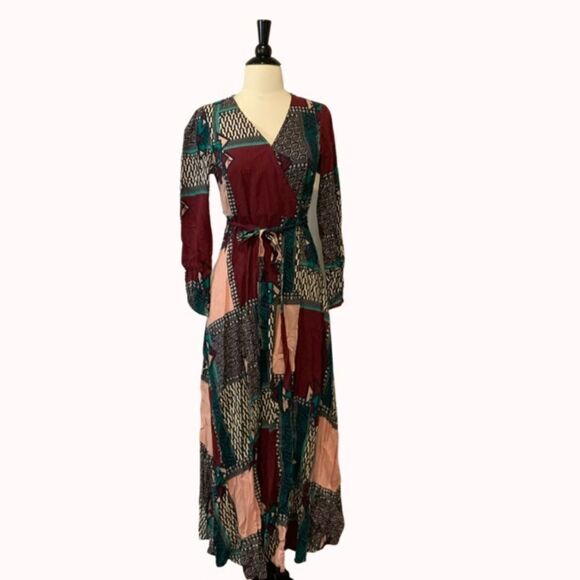 NWT New Anthropologie Virginia Wrap Maxi Dress Petite XSP - Picture 6 of 14